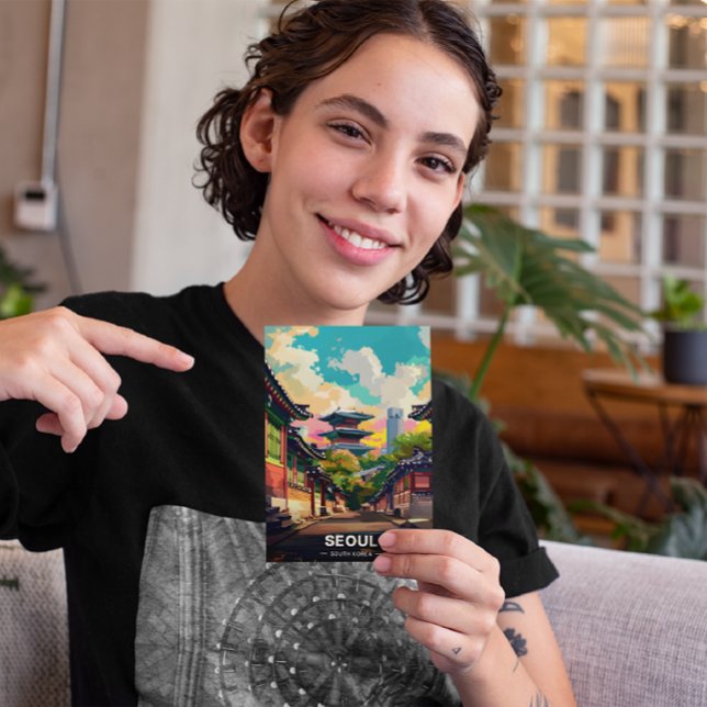 Söuls gamla charm under en levande Himlar Vykort (Skapare uppladdad)