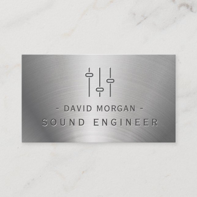 Sound Engineer Metal Business Card Visitkort (Framsida)