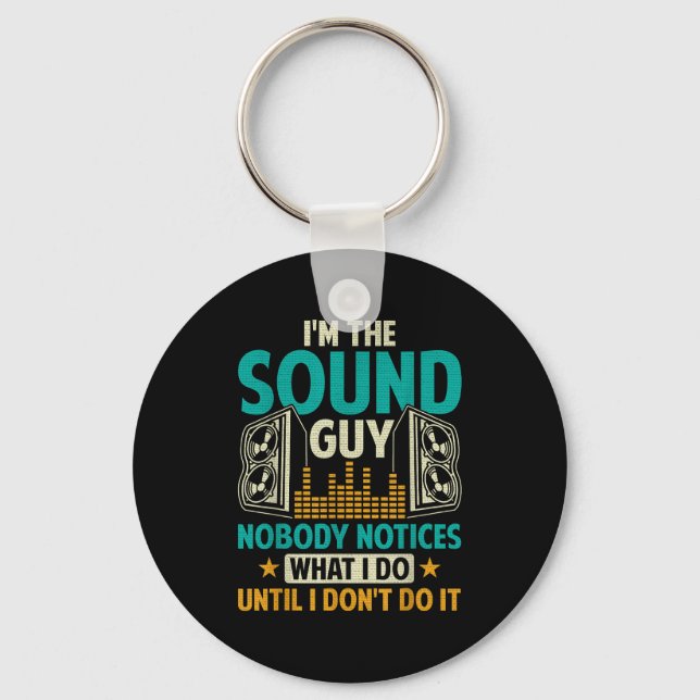 Sound Engineer Tech Husband Dad Funny Dj Disc Jock Nyckelring (Framsida)