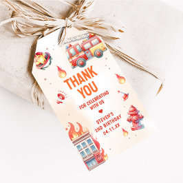 Sound the Alarm Fire Truck Baby Shower Favor Tags Presentetikett
