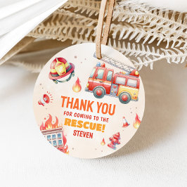Sound the Alarm Fire Truck Baby Shower Gåvor Etiketter