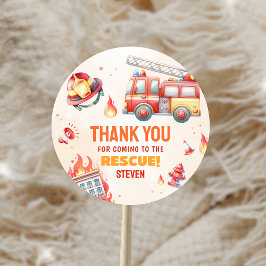 Sound the Alarm Fire Truck Baby Shower Runt Klistermärke