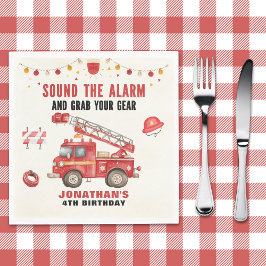 Sound the Alarm! Firefighter Birthday Boy Party Pappersservett