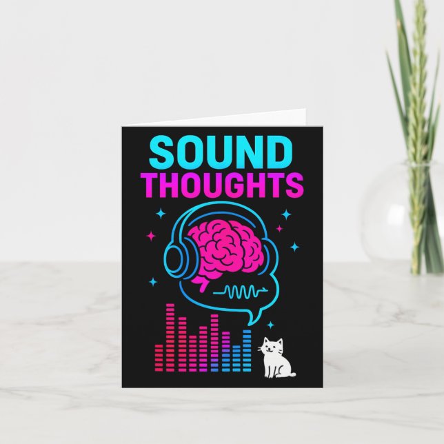 Sound Thoughts Stoic Philosophy Minimalist Slogan  Kort (Framsida)
