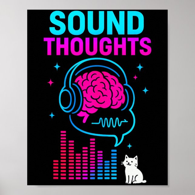 Sound Thoughts Stoic Philosophy Minimalist Slogan  Poster (Framsidan)