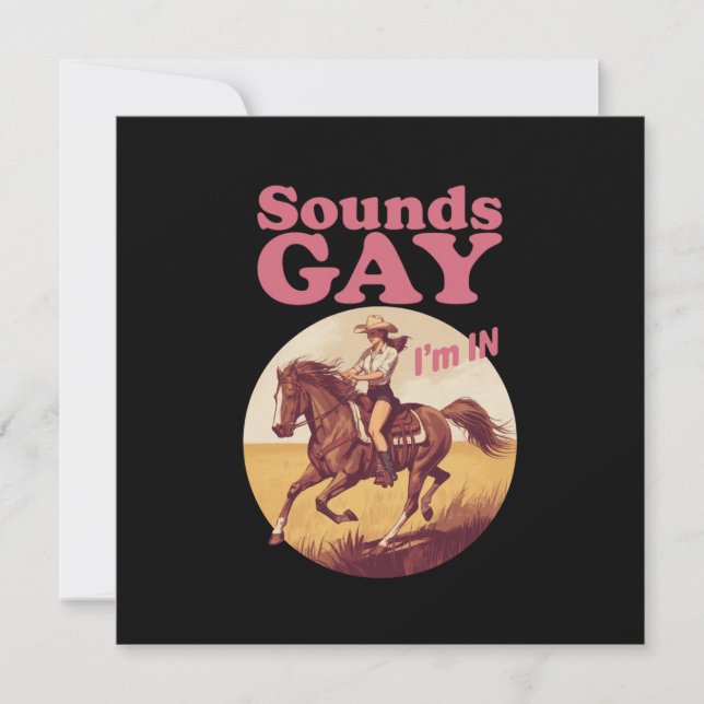 Sounds Gay I'm In Lesbian Western Pride Progress  Inbjudningar (Framsida)