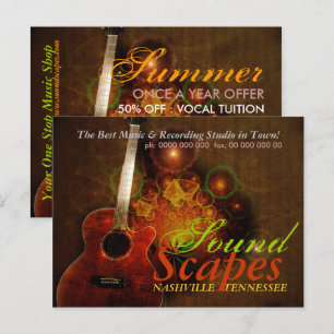 SoundScapes Music Guitar Promotion-vykort Vykort