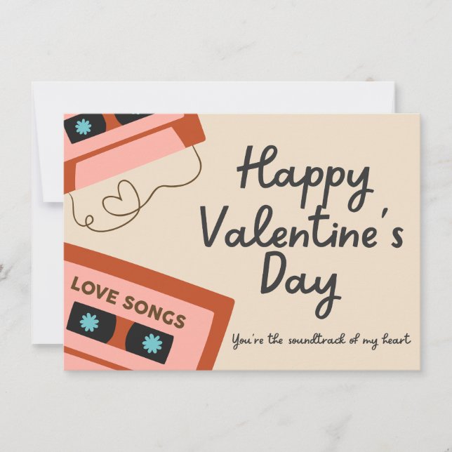 Soundtrack of my Heart Valentine Day Card Inbjudningar (Framsida)