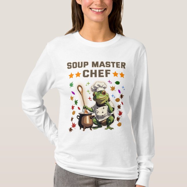  Soup Master Chef Funny Frog T-shirt Sweatshirt T (Framsida)