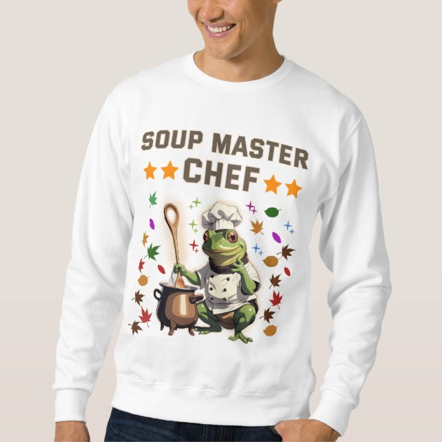  Soup Master Chef Funny Frog T-shirt Sweatshirt T (Framsida)