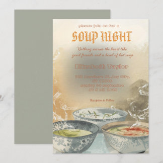 Soup Night Dinner Party Invitations Inbjudningar