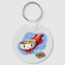 Souper Hero, Super Hero Soup Pun | Nyckelring