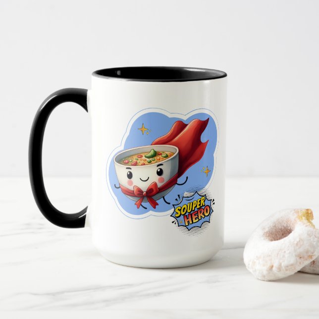 Souper Hero, Toppen Hero Soppa Pun | Mugg (Med munk)