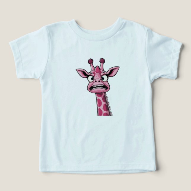 Sour Ansikte Rosa Giraffe T Shirt (Design Framsida)