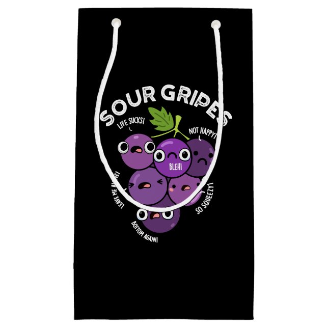 Sour Gripes Funny Fruit Grape Pun Mörk BG (Framsidan)