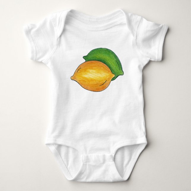 Sour Lemon n'Lime Citrus Fruit Cooking Foodie T-shirt (Framsida)