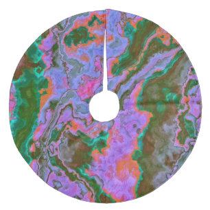 Sour Marble Brushed Polyester Träd Skirt Julgransmatta Fleece