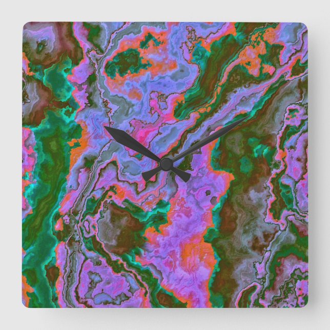 Sour Marble Fyrkantig Klocka (Framsida)