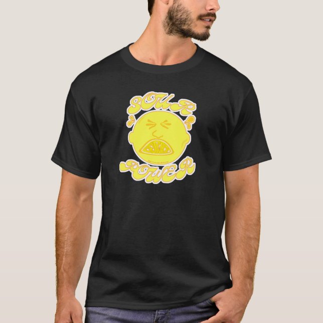 Sour Power Funny Lemon Tecknad Say T Shirt (Framsida)