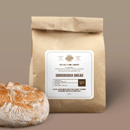 Sourdough Bread Bakery Minimum Cottage Law Label Fyrkantigt Klistermärke