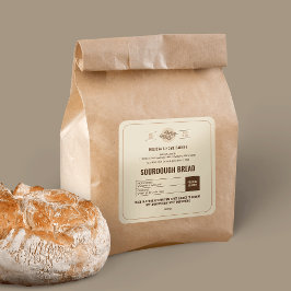 Sourdough Bread Bakery Modern Cottage Law-etikett Fyrkantigt Klistermärke