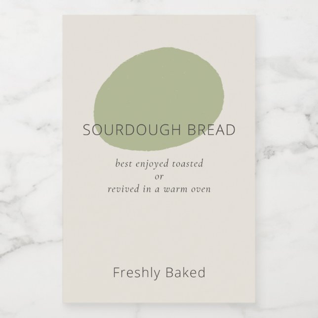 Sourdough Bread Care Sage Artisan 2x3 Bakery Label Vinetikett (Enkel etikett)