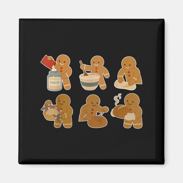 Sourdough Bread Christmas Gingerbread Homemaker Ba Magnet (Framsidan)