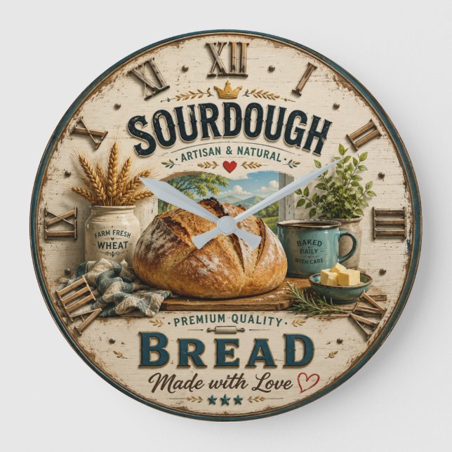 Sourdough Bread Rustic Artisan Bakery  Stor Klocka (Framsida)