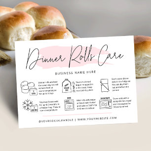 Sourdough Dinner Rolls Card Rosa Watercolor Visitkort
