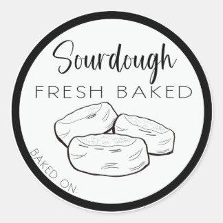 SOURDOUGH Engelska muffinetiketter, engelska muffi Runt Klistermärke