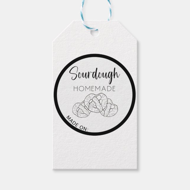 Sourdough-etiketter, homemade källbröd presentetikett (Framsidan)