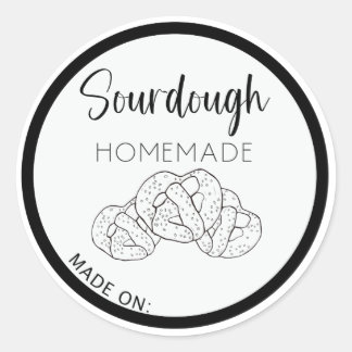 Sourdough-etiketter, homemade källbröd runt klistermärke