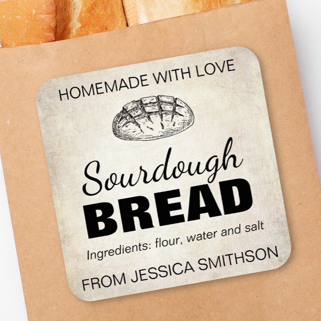 Sourdough Hemlagade Artiklar Etikett SD01_01sqb (Skapare uppladdad)