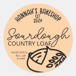 Sourdough Land Loaf Home Bakery Product Sticker Runt Klistermärke