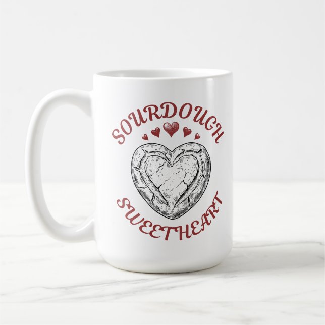 Sourdough Sweetheart – Funny Valentine Gift Kaffemugg (Vänster)