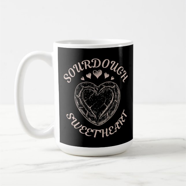 Sourdough Sweetheart Funny Valentine Heart Bread Kaffemugg (Vänster)