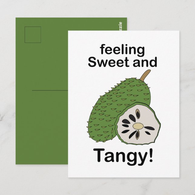 Soursop Frukter Känner Sött Och Syrligt Vykort (Fram/baksida)