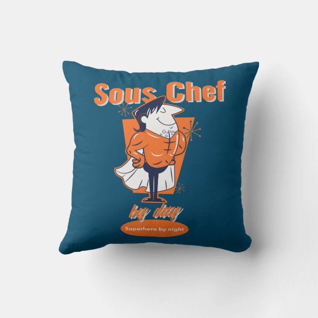 Sous Chef by Day, Superhjälte på natten Kudde (Baksida)