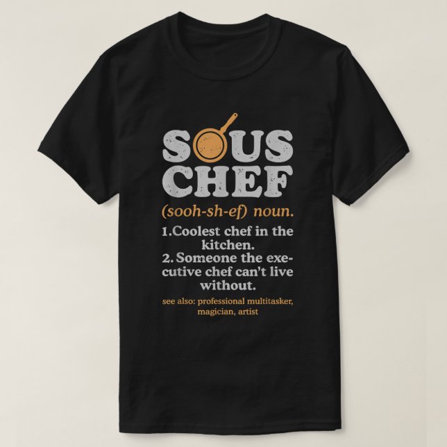 Sous Chef Noun Definition Funny Cooking Term Men W T Shirt (Design framsida)