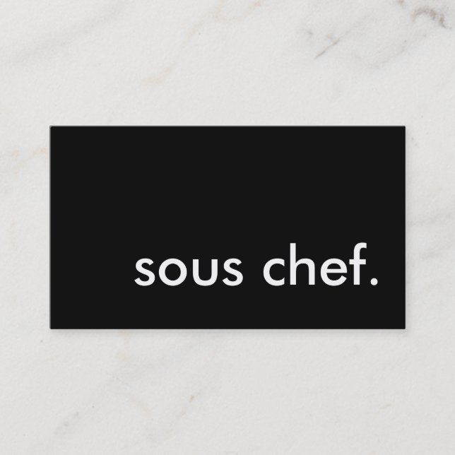 Sous chef. visitkort (Framsida)