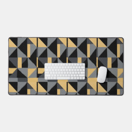 Sous-main / Tapis de Bureau Géométrique Noir et Or