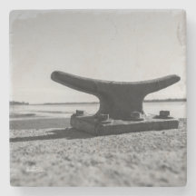 Sous-verre thème marin, noir et blanc