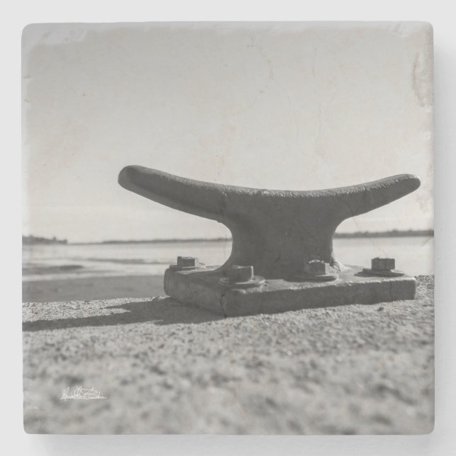 Sous-verre thème marin, noir et blanc underlägg sten (Framsidan)