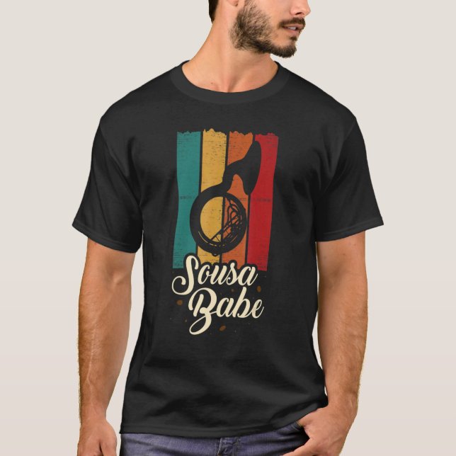 Sousa Babe Sousaphone Tuba Instrument Apparel T Shirt (Framsida)