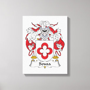 Sousa Family Crest Canvastryck