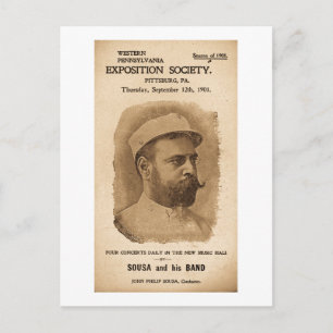 Sousa och hans band 1901 - Vintage Annons Vykort
