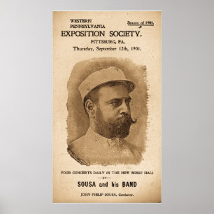 Sousa och Hans Band - Vintage 1901 Poster