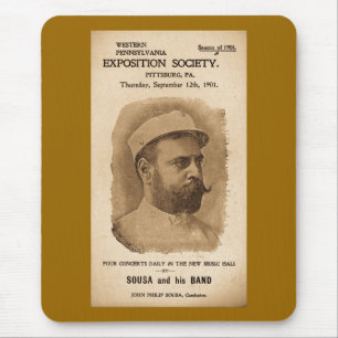 Sousa och hans musikband 1901 - vintageannonsering musmatta