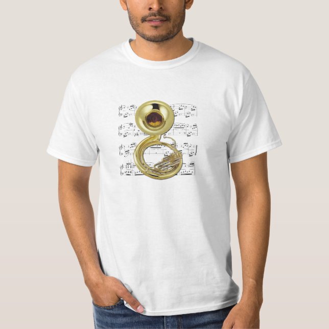Sousaphone för skjorta (tända) - - välj din färg t-shirt (Framsida)