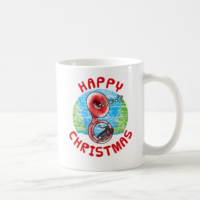 Sousaphone jul Brass Musician Music Teacher Kaffemugg (Höger)